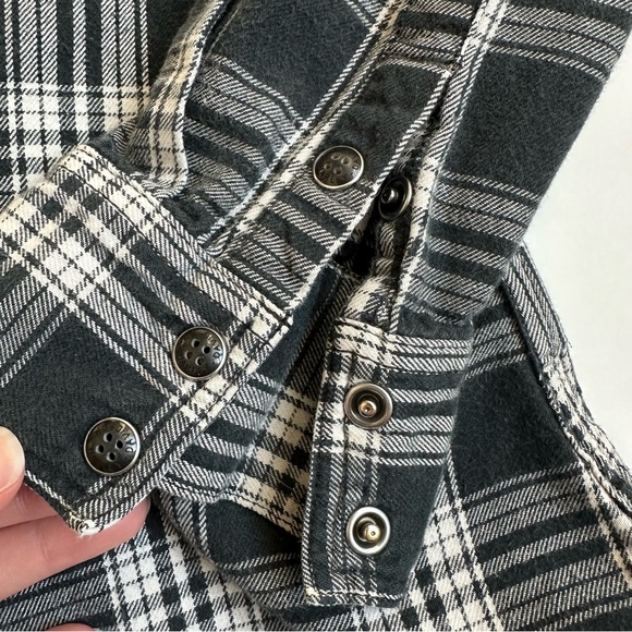 Harley-Davidson Women’s Black Plaid Flannel Button Up One 1 XL - Picture 7 of 11